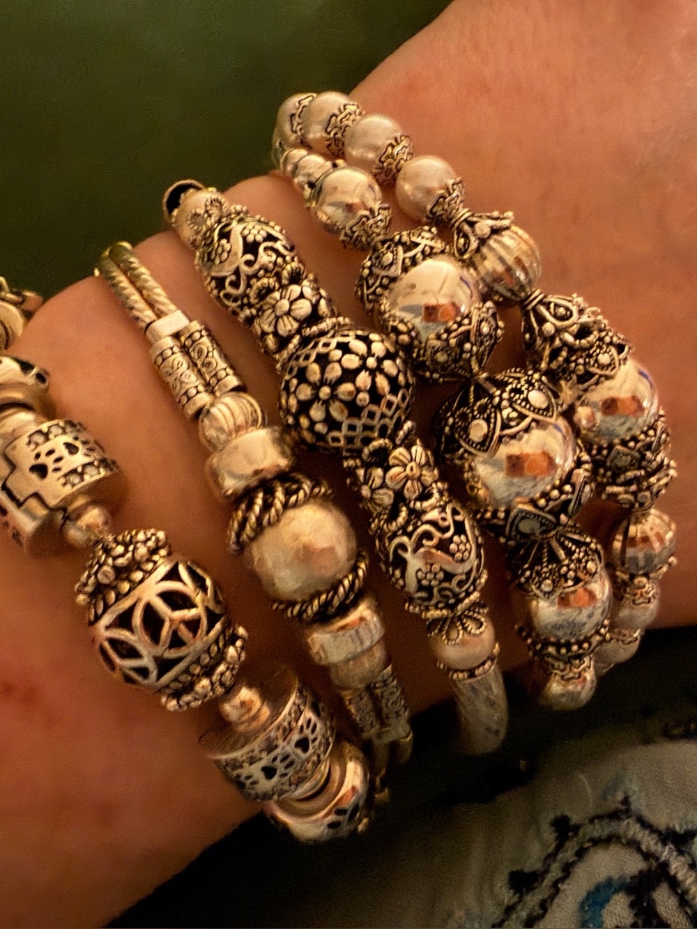 🥀Bohemian Sterling Silver Bead Bracelet -& Black sterling silver & more🥀BB